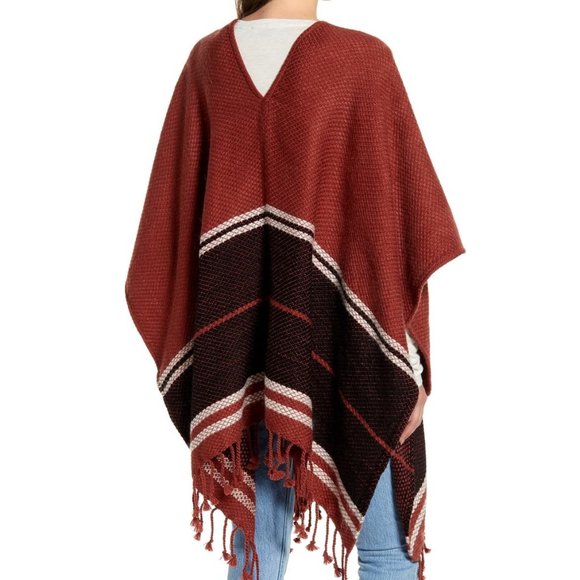 Treasure & Bond Sweaters - NWT Treasure & Bond Stripe Fringe Poncho